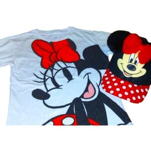 Disney Minnie Mouse Tolder Girl T-shirt & Hat Matching Set Size 4/5